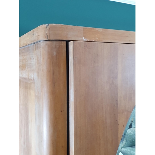 454 - A single mirror door Wardrobe with large oval bevelled plate,  and single drawer fitted to base, A/F... 