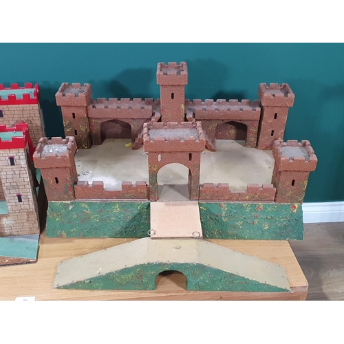 46 - Two painted scratch built Model Castles. (R3).