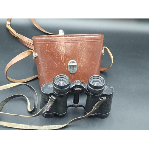 51 - A pair of Carl Zeiss, Jena, Deltrintem 8 x 30 Binoculars, in leather case (R2)