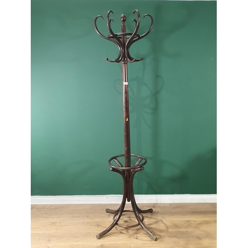 524 - A bentwood Coat and Hat Hall Stand, 6ft 8