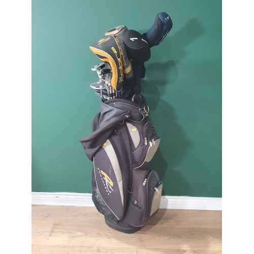 529 - A quantity of assorted Golf Clubs and Putters in blue Powakaddy Bag, assorted makers/brands. (R6).