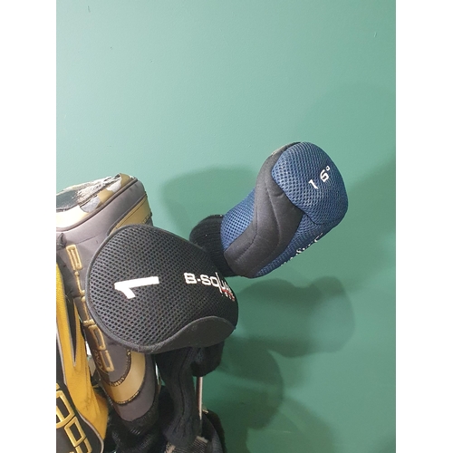 529 - A quantity of assorted Golf Clubs and Putters in blue Powakaddy Bag, assorted makers/brands. (R6).