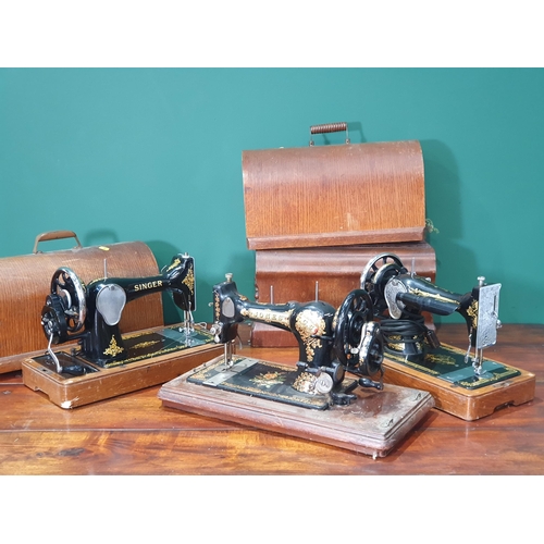 531 - Two Vintage Singer Sewing Machines and a C.S Jones Sewing Machine. (R6).