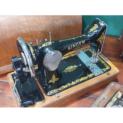 531 - Two Vintage Singer Sewing Machines and a C.S Jones Sewing Machine. (R6).