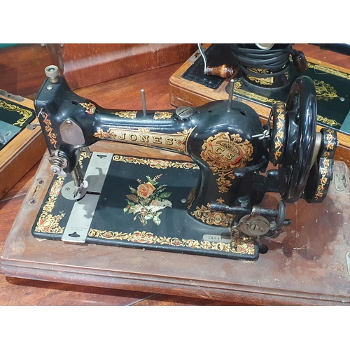 531 - Two Vintage Singer Sewing Machines and a C.S Jones Sewing Machine. (R6).