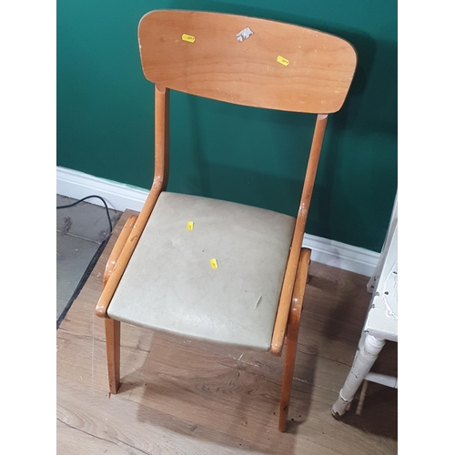 547 - Six assorted Chairs including, Stickback Ercol Chair, a rush seated High Chair, white painted Single... 