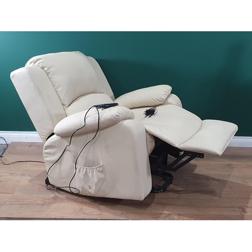 548 - A cream upholstered Electric Reclining Armchair. (R4).