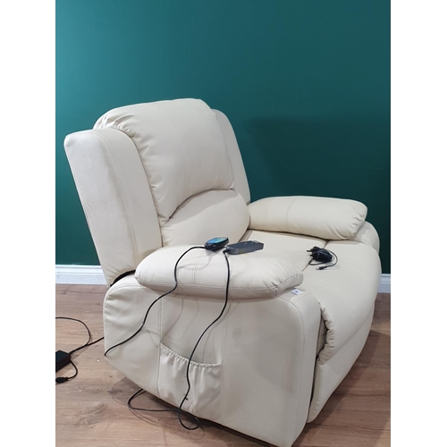 548 - A cream upholstered Electric Reclining Armchair. (R4).