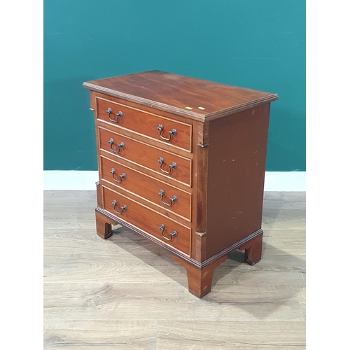 598 - A reproduction Chest of four long drawers on bracket feet, 2ft wide (R4)