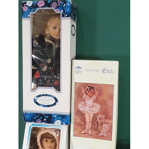 701 - A box of assorted Dolls including, a boxed Tuscany Porcelain Doll, a Leonardo Collection Boxed Doll,... 