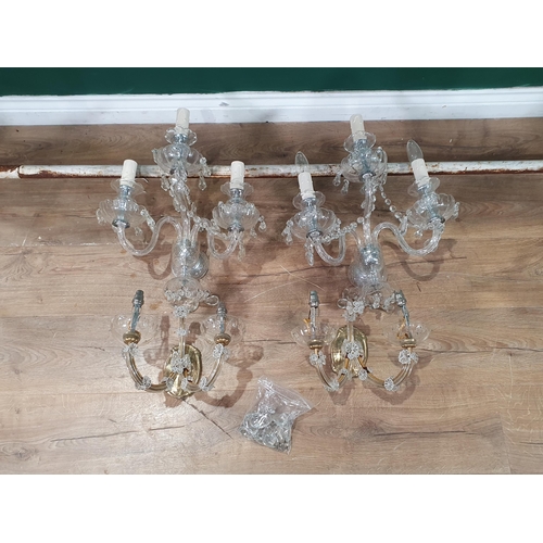 706 - Three Boxes containing a pair of Chandeliers, and two pairs of Wall Lights (R10)