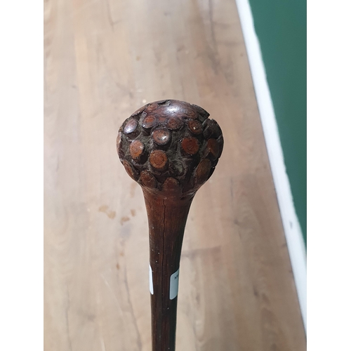 707 - A Vintage Gilder Rose Walking Cane (Missing Ferrule), 37