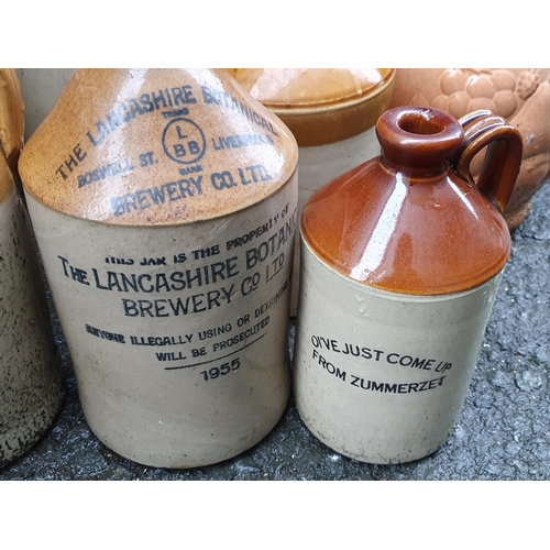 82 - A quantity of stoneware Jars, some named