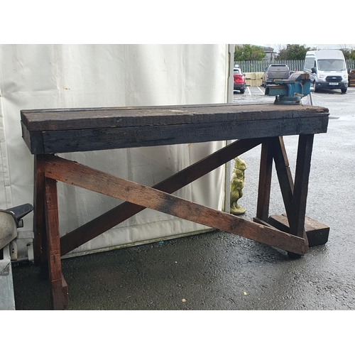 432 - A wooden Work Bench with Vice, 5ft 4in L