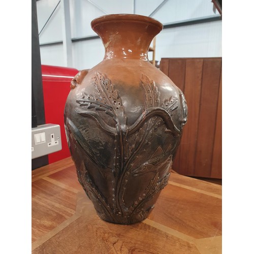 308 - A brown glazed Pottery Fish Vase by 