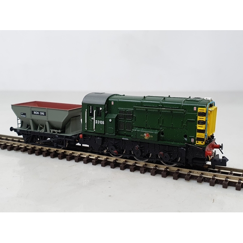 118 - A Graham Farish by Bachmann N gauge 08 Class diesel Shunter (one side cover missing), two boxed Grah... 