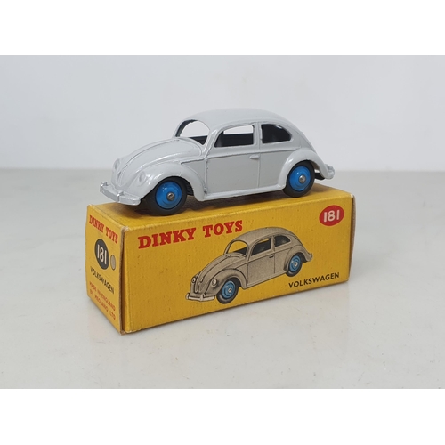 187 - A boxed Dinky Toys No.181 grey Volkswagen, Nr M-M, box Ex plus