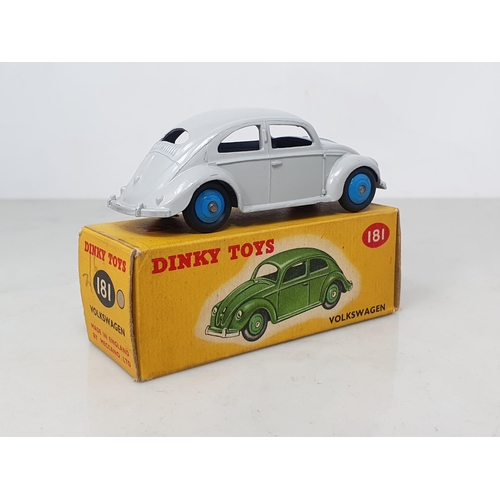 187 - A boxed Dinky Toys No.181 grey Volkswagen, Nr M-M, box Ex plus