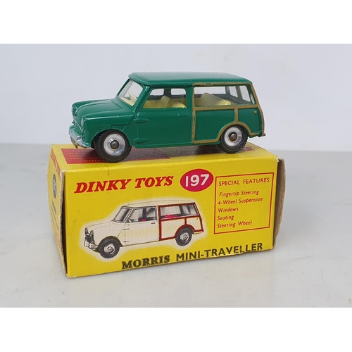 190 - A boxed Dinky Toys No.197 dark green Morris Min-Traveller, Nr M-M, box superb