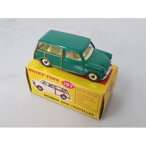 190 - A boxed Dinky Toys No.197 dark green Morris Min-Traveller, Nr M-M, box superb