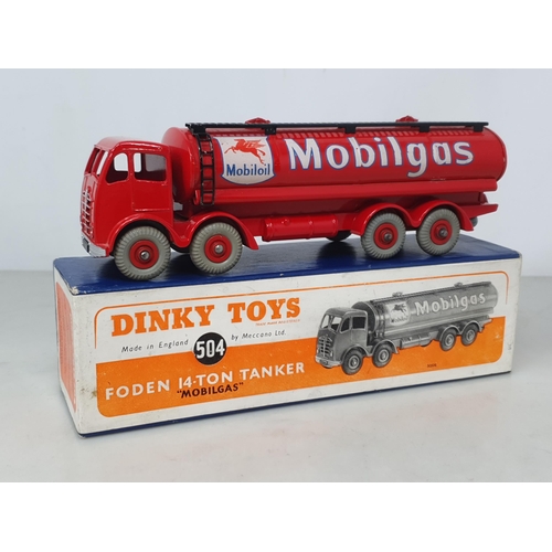 191 - A boxed Dinky Toys No.504 Foden 'Mobilgas' Tanker, Nr M-M, box excellent plus