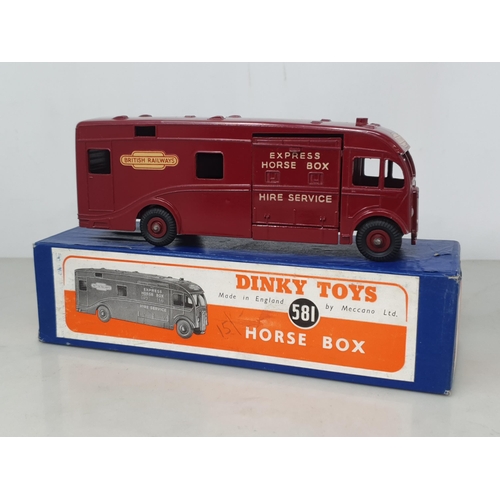 192 - A boxed Dinky Toys No.581 British Railways Horse Box, Nr M-M, box Ex plus with rear packer