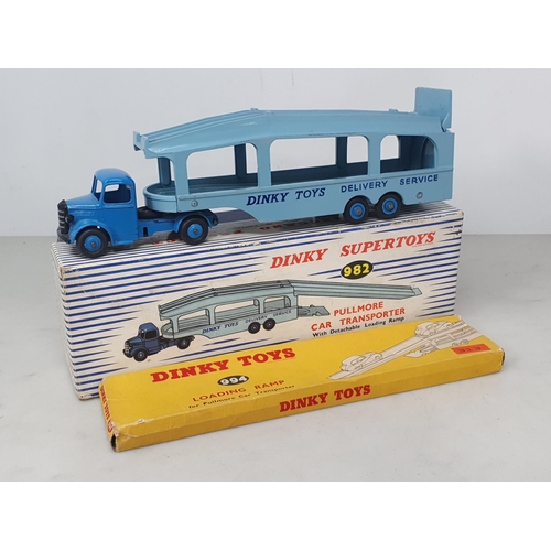 194 - A boxed Dinky Supertoys No.982 Pullmore Car Transporter with Ramp, Nr M-M, box VG with both packing ... 