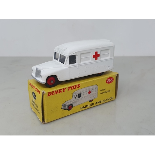 206 - A boxed Dinky Toys No.253 Daimler Ambulance with windows, Nr M, box Ex