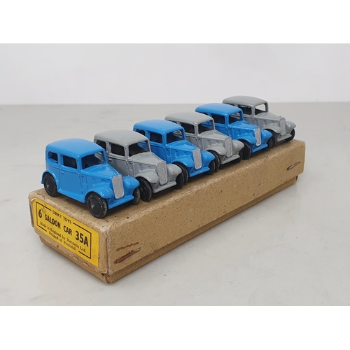 209 - A Dinky Toys 35A Trade Box containing six Saloon Cars, Nr M-M, box superb