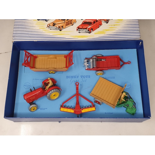 211 - A Dinky Toys No.1 Farm Gear Gift Set, superb throughout. Box has no splits or repairs, base card and... 