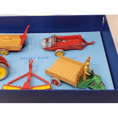 211 - A Dinky Toys No.1 Farm Gear Gift Set, superb throughout. Box has no splits or repairs, base card and... 