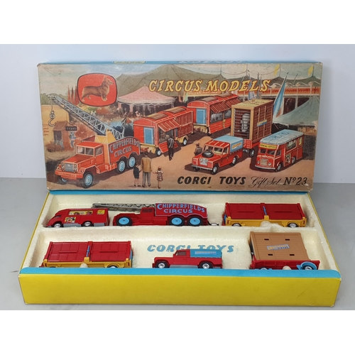 225 - A boxed Corgi Toys Gift Set No.23 Chipperfield's Circus Set, Nr M-M, box Ex plus