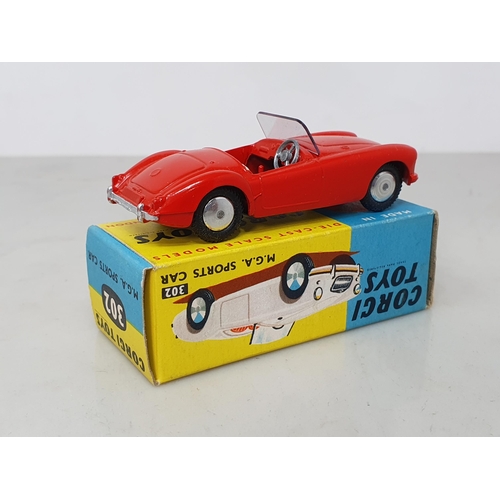 229 - A boxed Corgi Toys No.302 red M.G.A. Sports Car, Nr M-M, box Ex plus