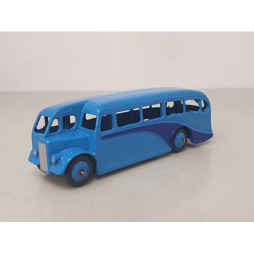 23 - A Dinky Toys 29e Single Deck Bus mid blue with matching hubs, ideal for the layout, mint condition