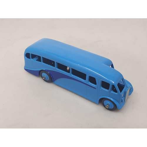 23 - A Dinky Toys 29e Single Deck Bus mid blue with matching hubs, ideal for the layout, mint condition