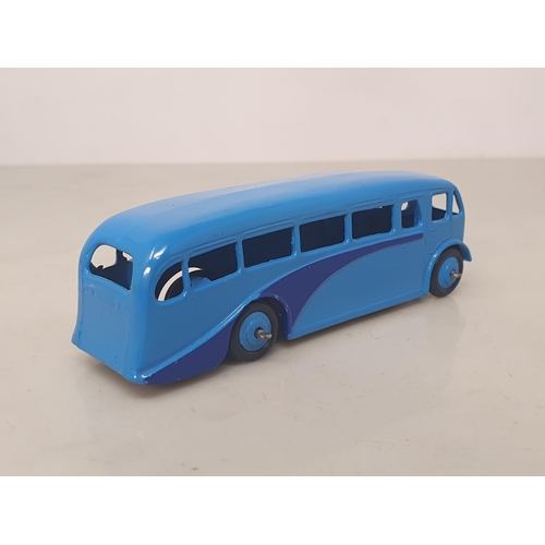 23 - A Dinky Toys 29e Single Deck Bus mid blue with matching hubs, ideal for the layout, mint condition