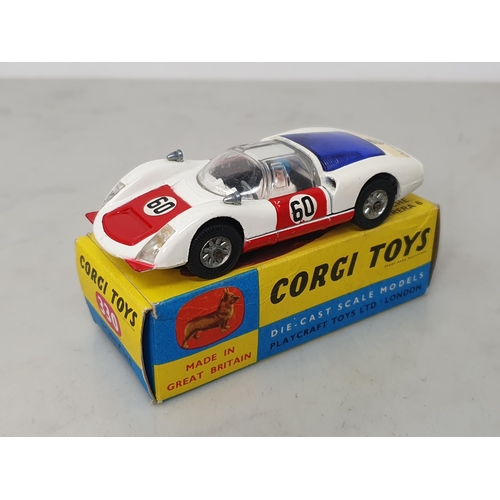 234 - A boxed Corgi Toys No.330 white Porsche Carrera 6, Nr M-M, box EX