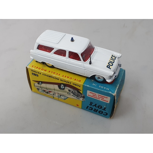 236 - A boxed Corgi Toys No.419 Ford Zephyr Patrol Car, Nr M-M, box Ex