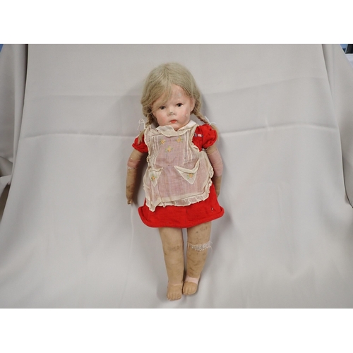 An early 20th Century German Kathe Kruse 'Brigitte' Doll the jointed ...