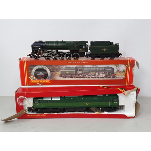 347 - A boxed Hornby 00 gauge 9F 2-10-0 Locomotive 'Evening Star' (box end flap missing) and a Hornby Clas... 