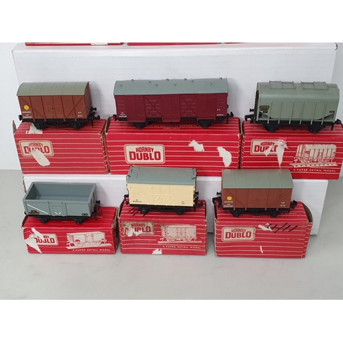 348 - Twenty one boxed Hornby Dublo 2-rail Wagons including 4300 Blue Spot Fish Van, 4305 W.R. Passenger F... 