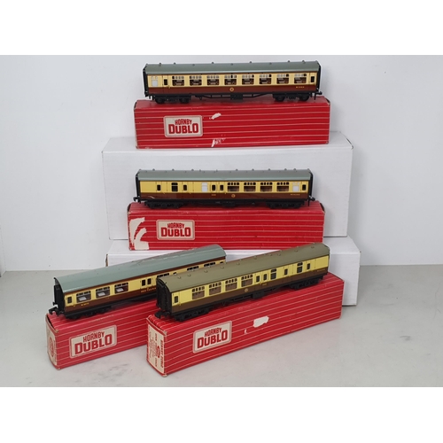 349 - Sixteen unboxed Hornby Dublo 3-rail Coaches including L.N.E.R. Gresleys, B.R. Corridor Coaches, Midl... 