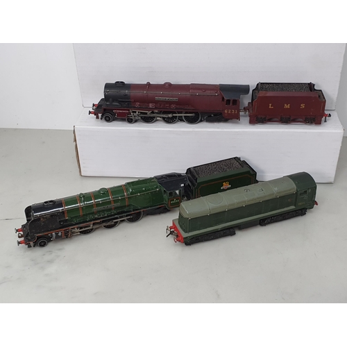 356 - Four unboxed Hornby Dublo 3-rail Locomotives including gloss 'Duchess of Montrose', matt 'Duchess of... 