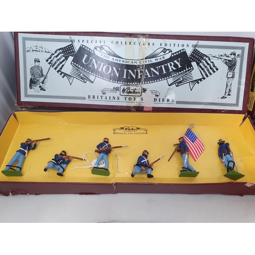 401 - A boxed Britains Middlesex Yeomanry, a boxed Britains No.8852 The American Civil War Union Infantry ... 