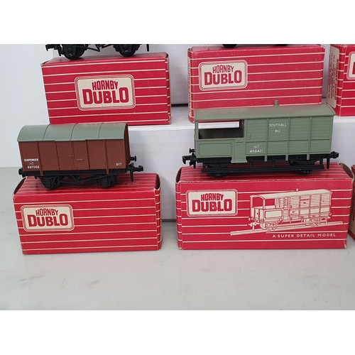 41 - Eight boxed Hornby Dublo 2-rail Wagons, mint, near perfect boxes. Comprising 4318, 4630, 4313, 4320,... 