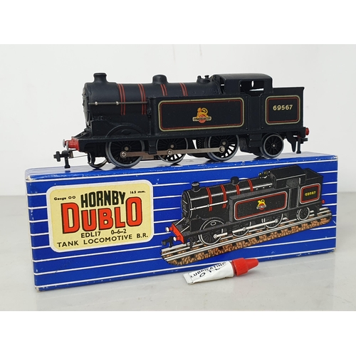 48 - A rare Hornby Dublo L17 0-6-2T Locomotive, unused with yellow insert super box. Locomotive shows no ... 