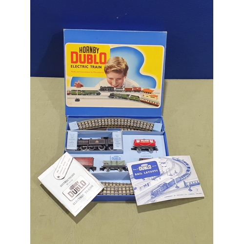 52 - A boxed Hornby Dublo EDG17 Tank Goods Set, mint with literature. Late version with the Vacuum Tanker... 