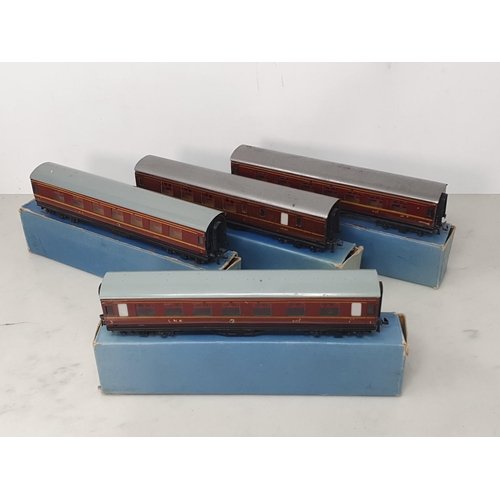 67 - Four boxed Hornby Dublo LMS Coaches and 16 unboxed Coaches, all excellent condition, boxes fair to g... 