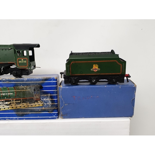 74 - Three Hornby Dublo 3-rail Locomotives including a boxed EDL12 'Duchess of Montrose' with boxed D12 T... 