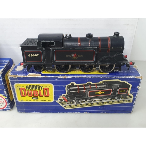 81 - Three boxed Hornby Dublo L30 Bo-Bo diesel Locomotive, No.3217 0-6-2T and No.3231 diesel Shunter